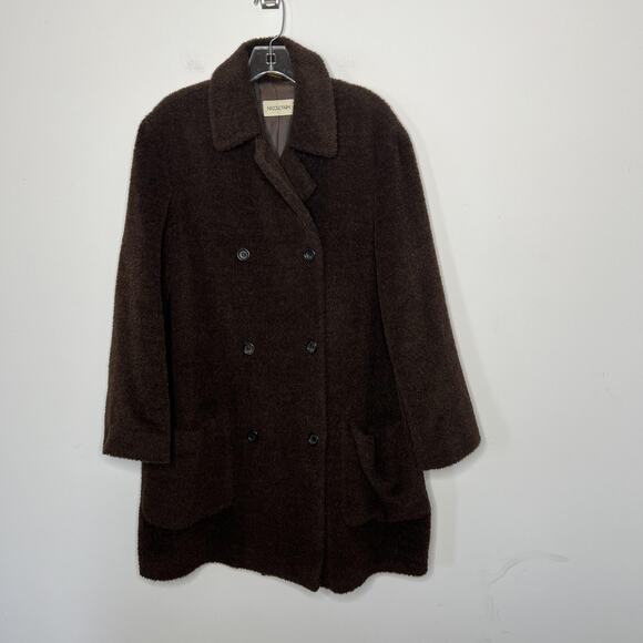 Nicole Farhi Coat Womens 6 Alpaca Wool Mohair Blend Double Breasted Made Italy - Picture 5 of 14